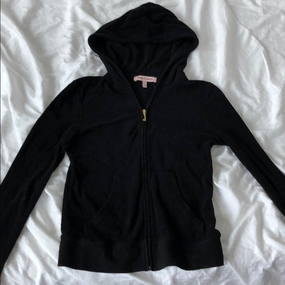 Juicy Couture black terry cloth hoodie
